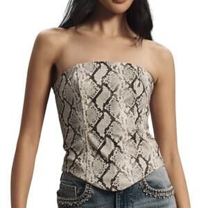Anthropologie XL NEW Extro&Vert Darcie Strapless Snake Print Corset Top